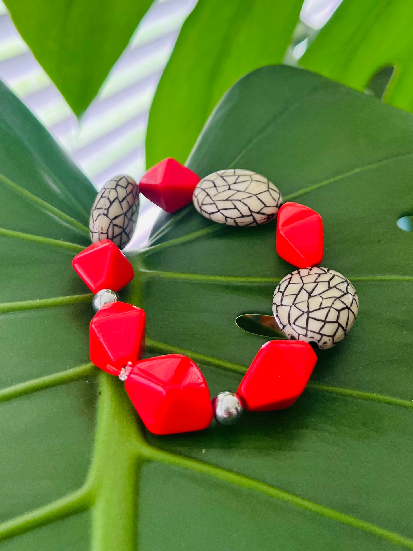 Beaded Red Diamond